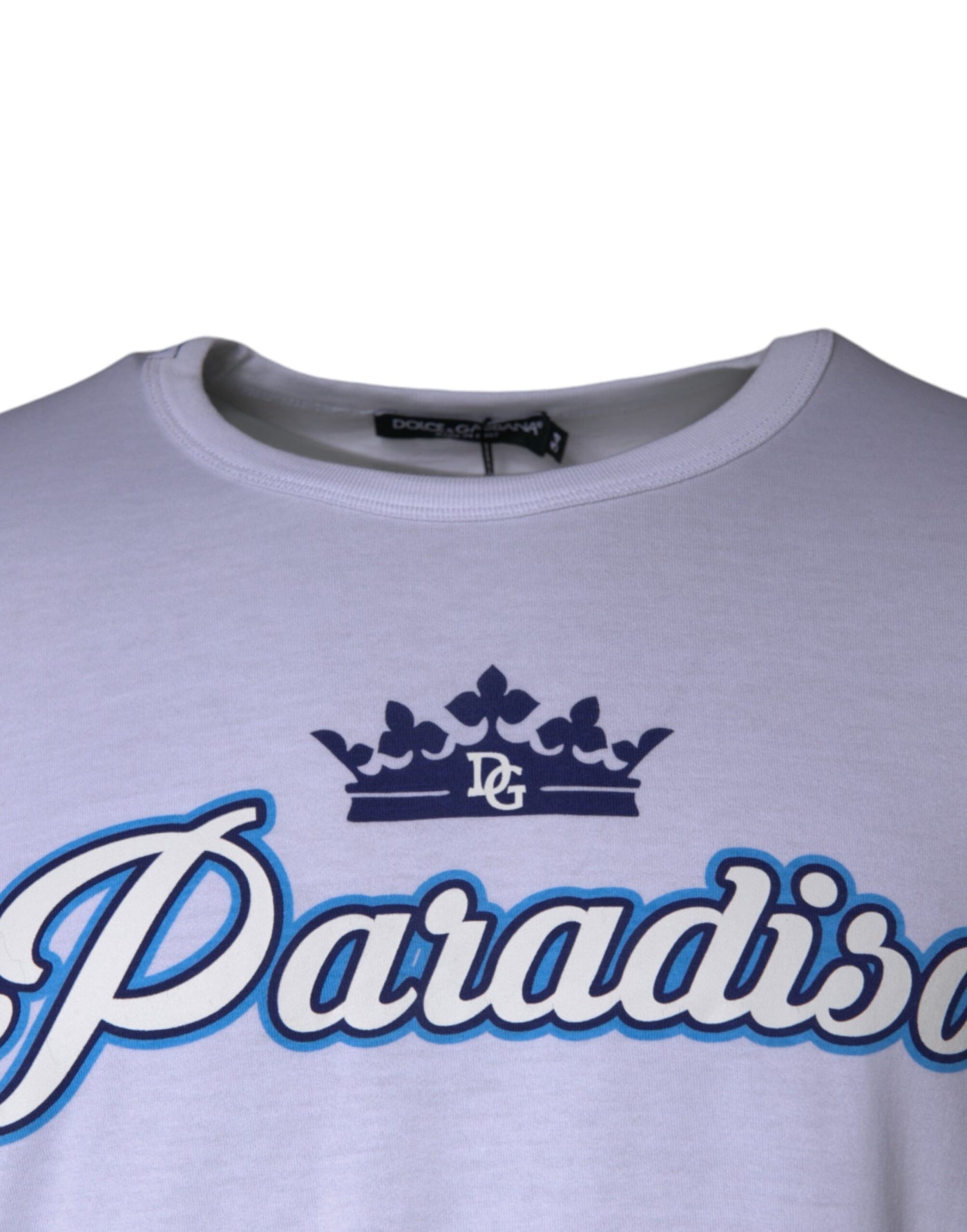 Dolce &amp; Gabbana Wit Paradiso Katoenen T-shirt met Korte Mouwen