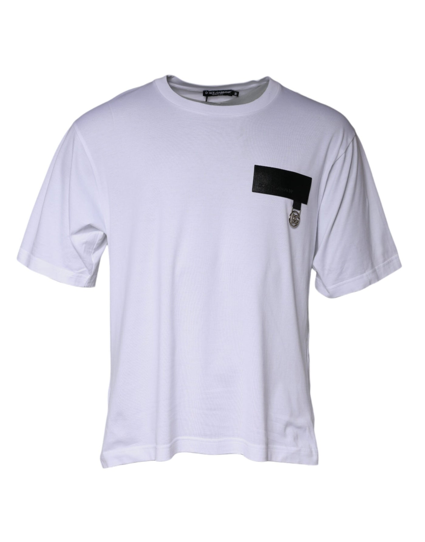 Dolce &amp; Gabbana wit T-shirt met ronde hals van katoen met logopatch