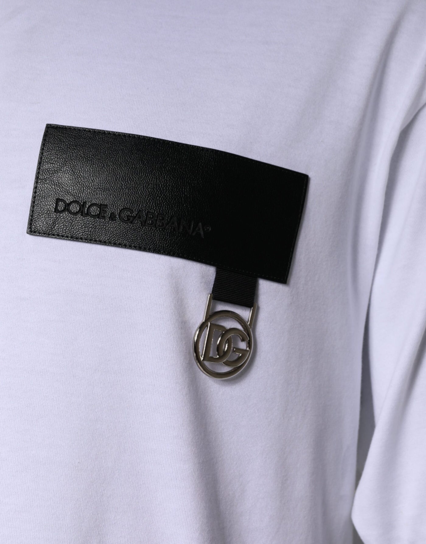 Dolce &amp; Gabbana wit T-shirt met ronde hals van katoen met logopatch