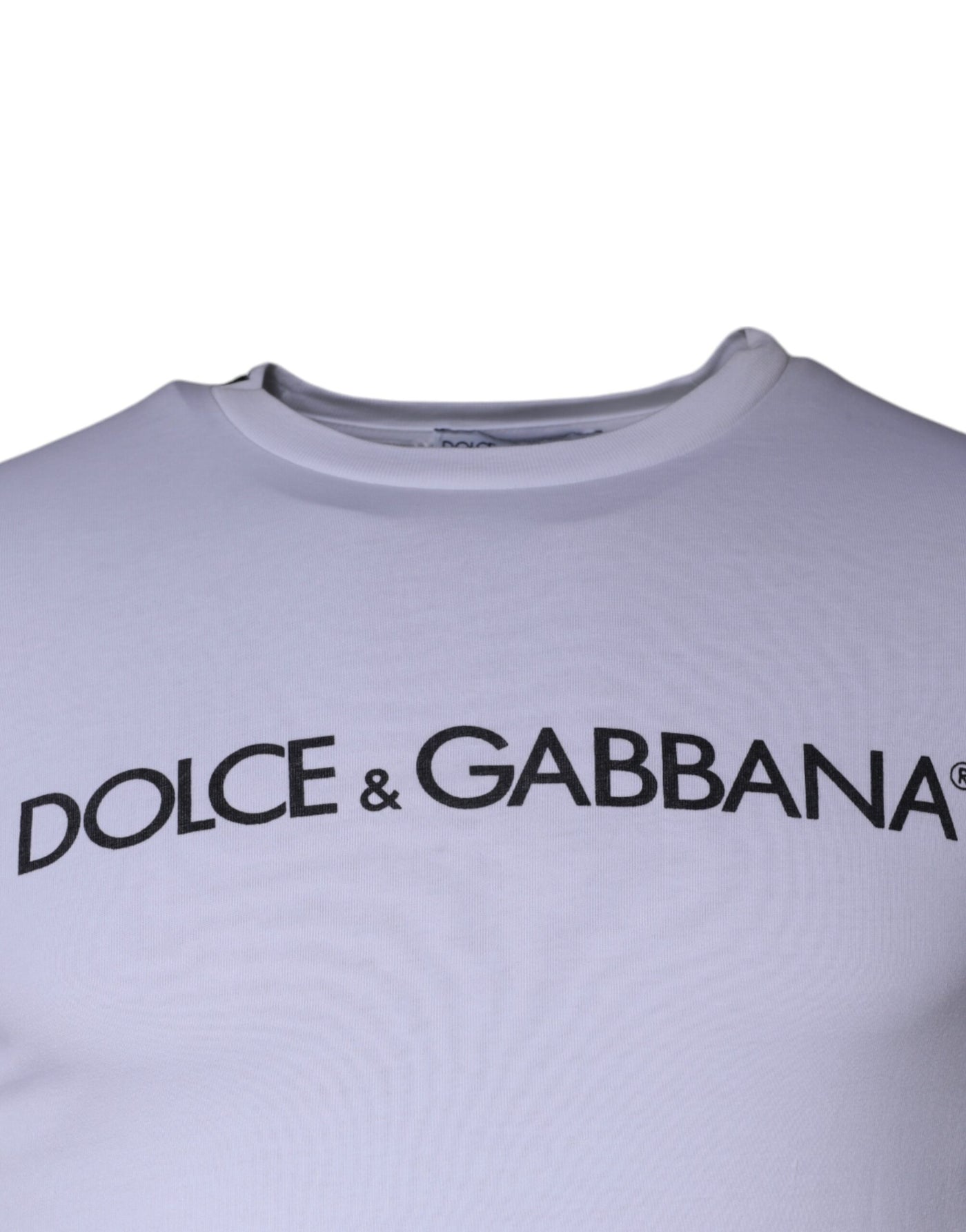 Dolce &amp; Gabbana Wit T-shirt met ronde hals en logoprint van katoen