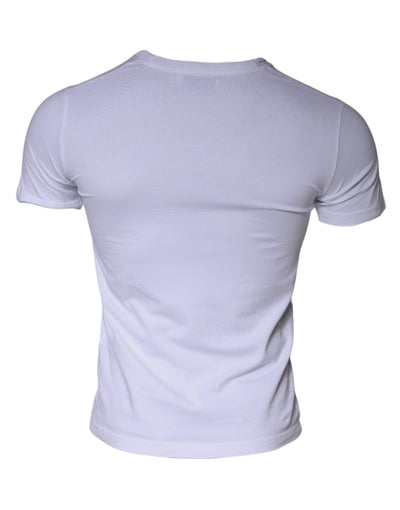 Dolce &amp; Gabbana Wit T-shirt met ronde hals en logoprint van katoen