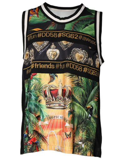 Dolce &amp; Gabbana Multicolor Tropisch Mouwloos Tank T-shirt