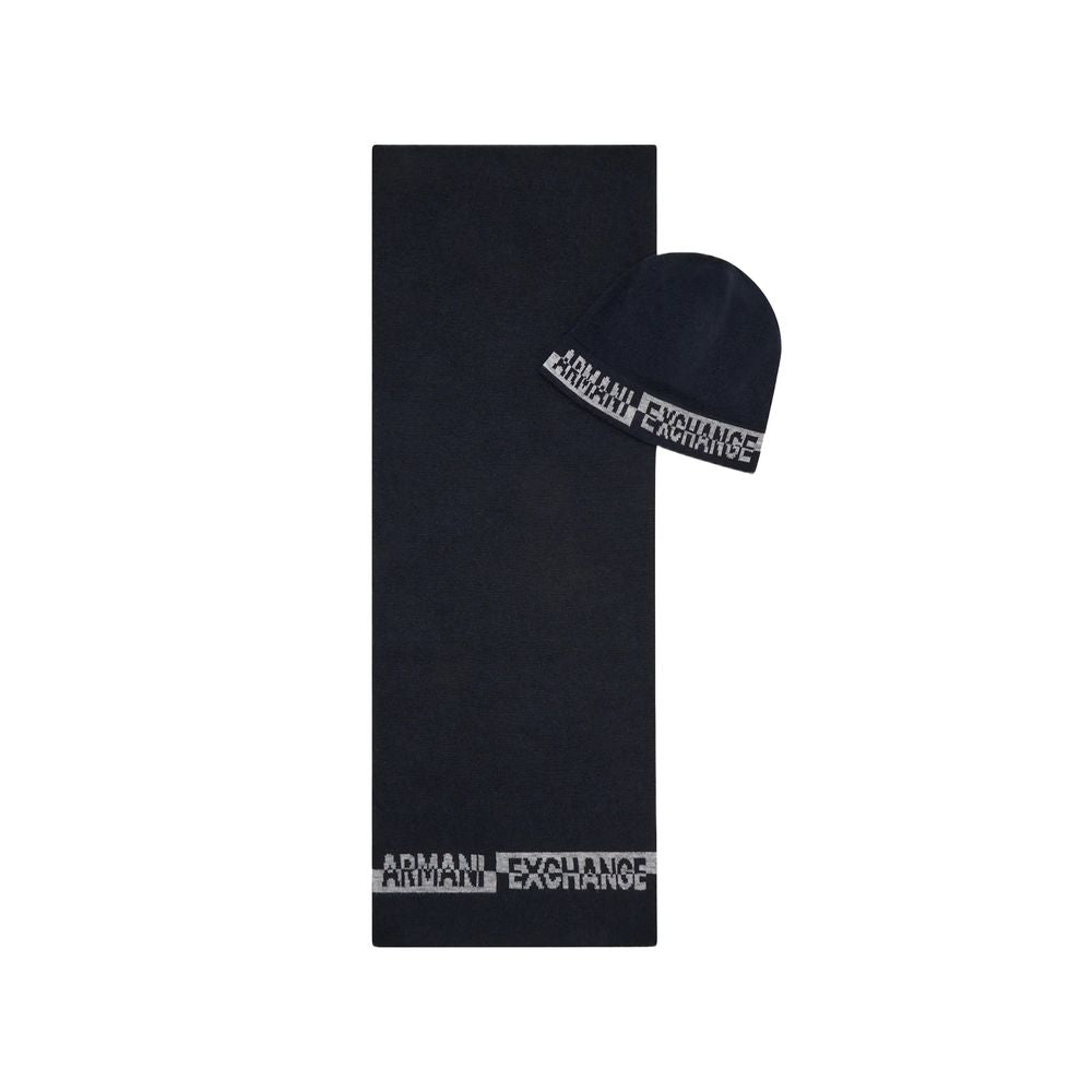 Armani Exchange Blauwe Wollen Sjaal