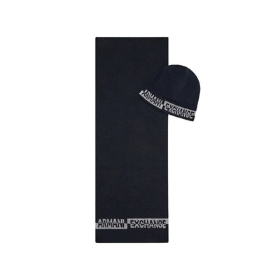 Armani Exchange Blauwe Wollen Sjaal