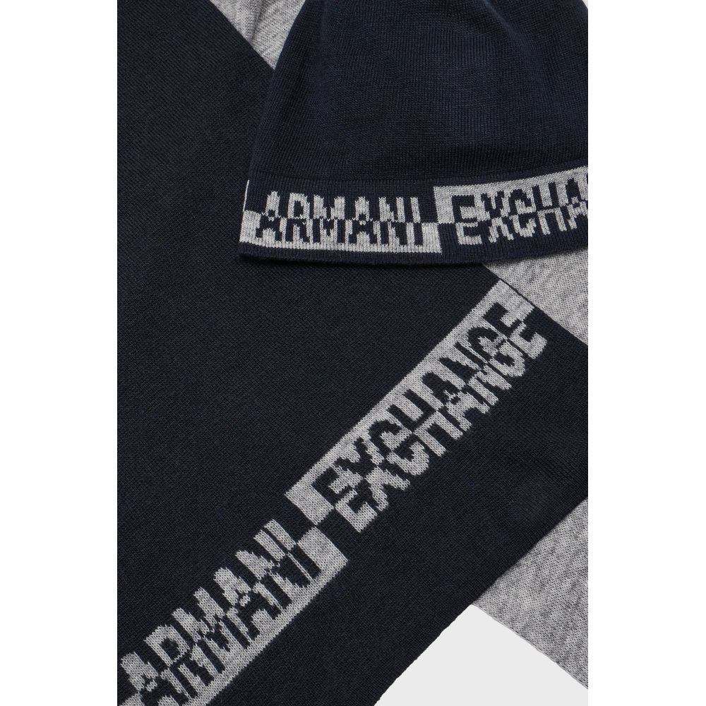 Armani Exchange Blauwe Wollen Sjaal