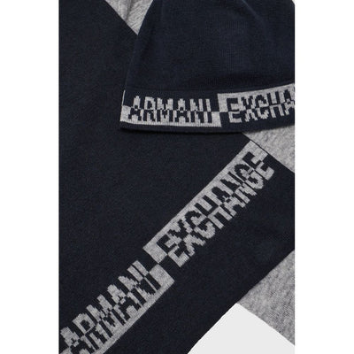 Armani Exchange Blauwe Wollen Sjaal