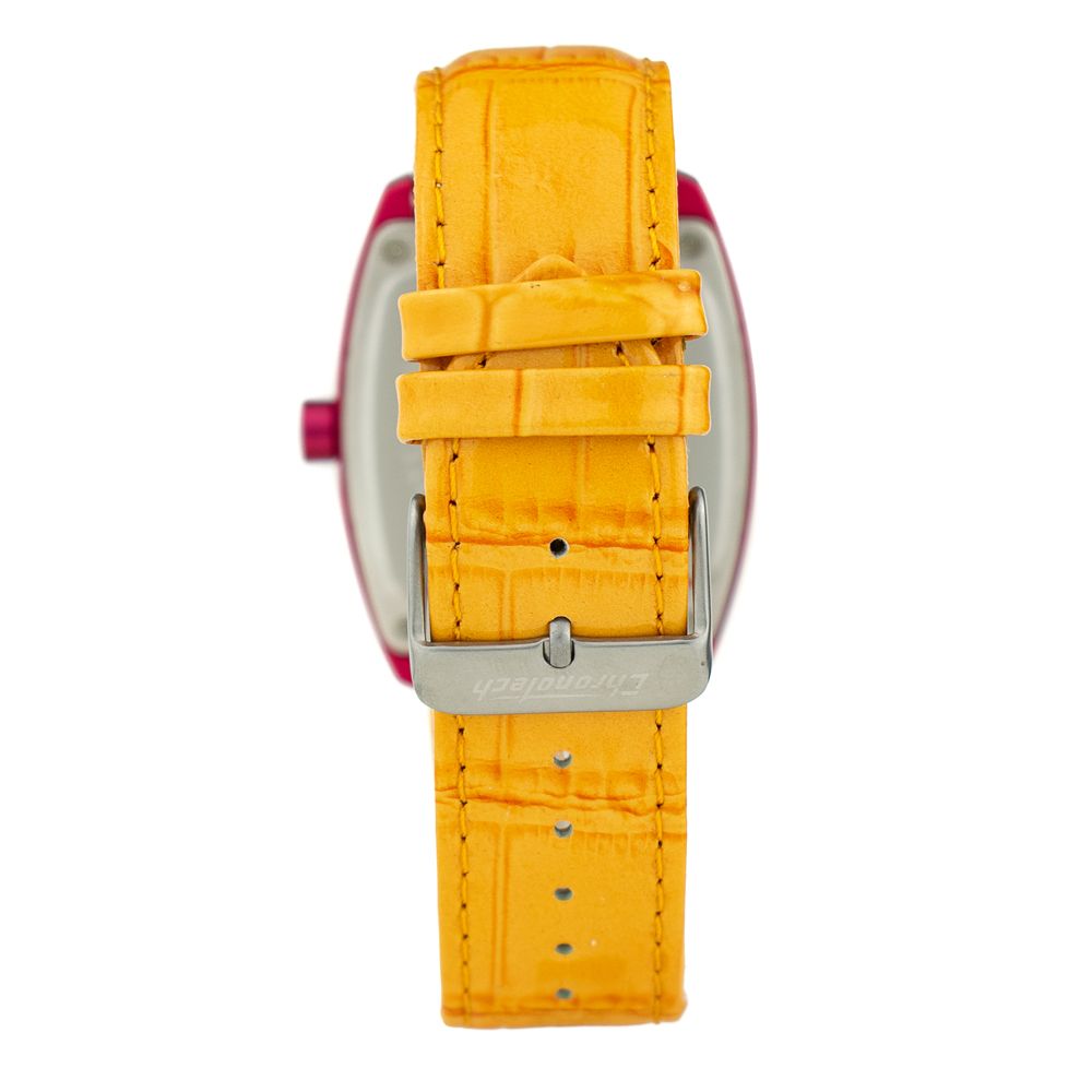 Chronotech Oranje Leren Horloge
