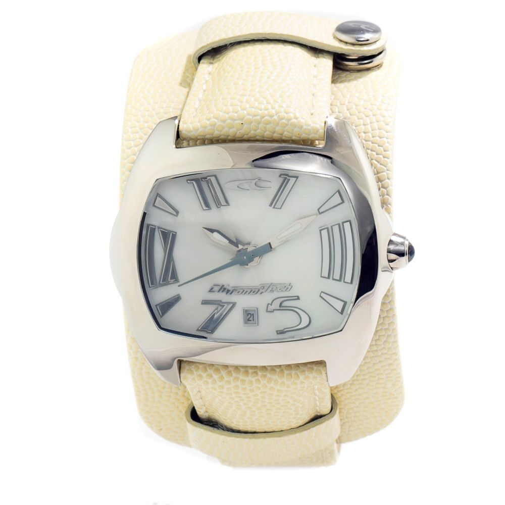 Montre Chronotech en cuir beige