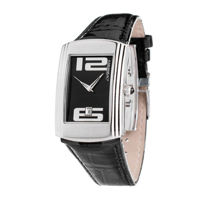 Chronotech Zwart Leren Horloge