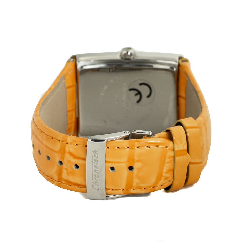 Chronotech Oranje Leren Horloge