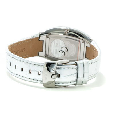 Chronotech Zilveren Leren Horloge