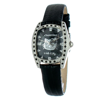 Chronotech Zwart Leren Horloge