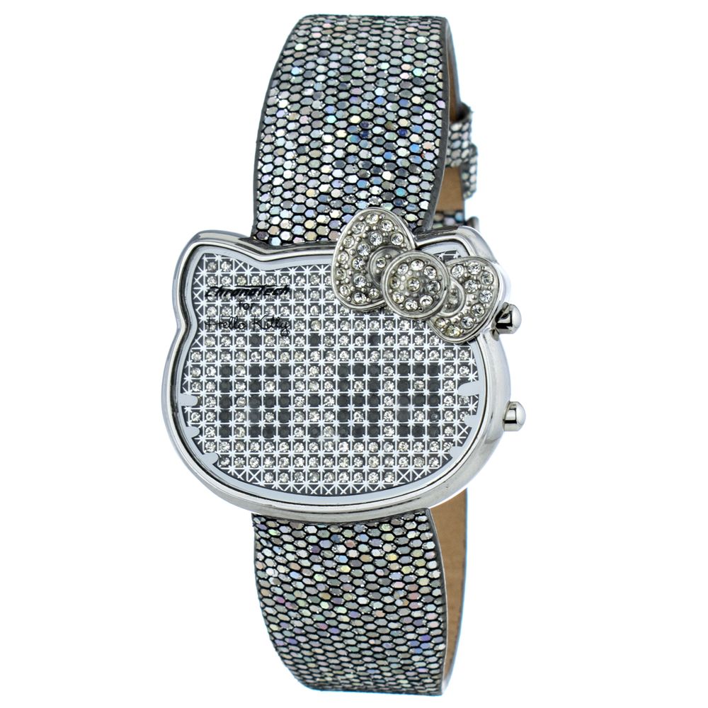 Chronotech Zilveren Leren Horloge