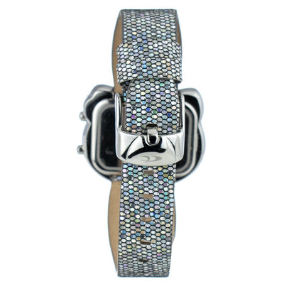 Chronotech Zilveren Leren Horloge