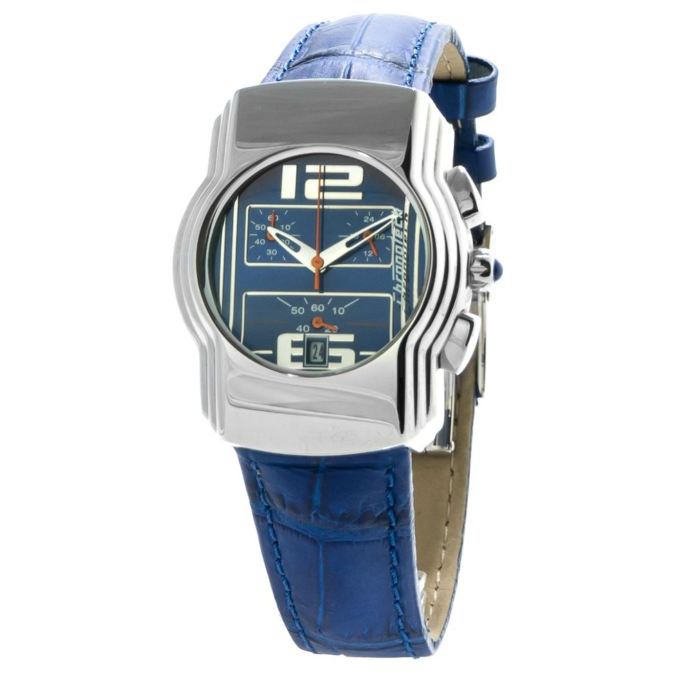 Chronotech Blauw Leren Horloge