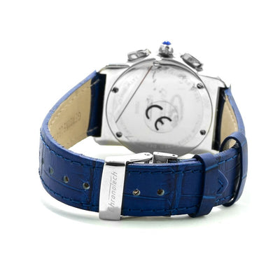 Chronotech Blauw Leren Horloge