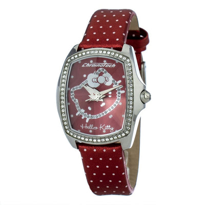 Chronotech Rood Leren Horloge