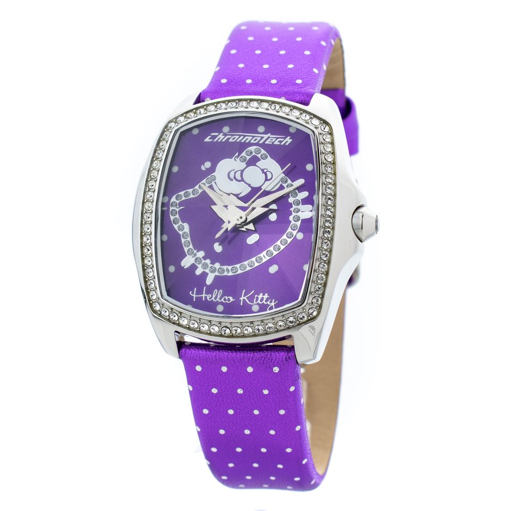 Chronotech Paars Leren Horloge