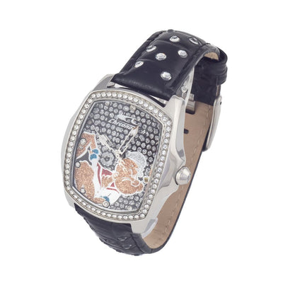 Chronotech Zwart Leren Horloge