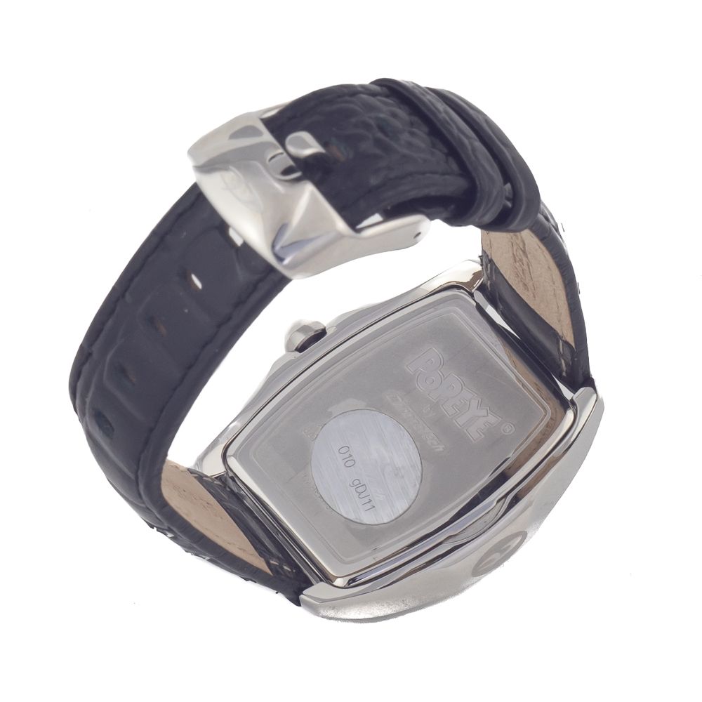 Chronotech Zwart Leren Horloge