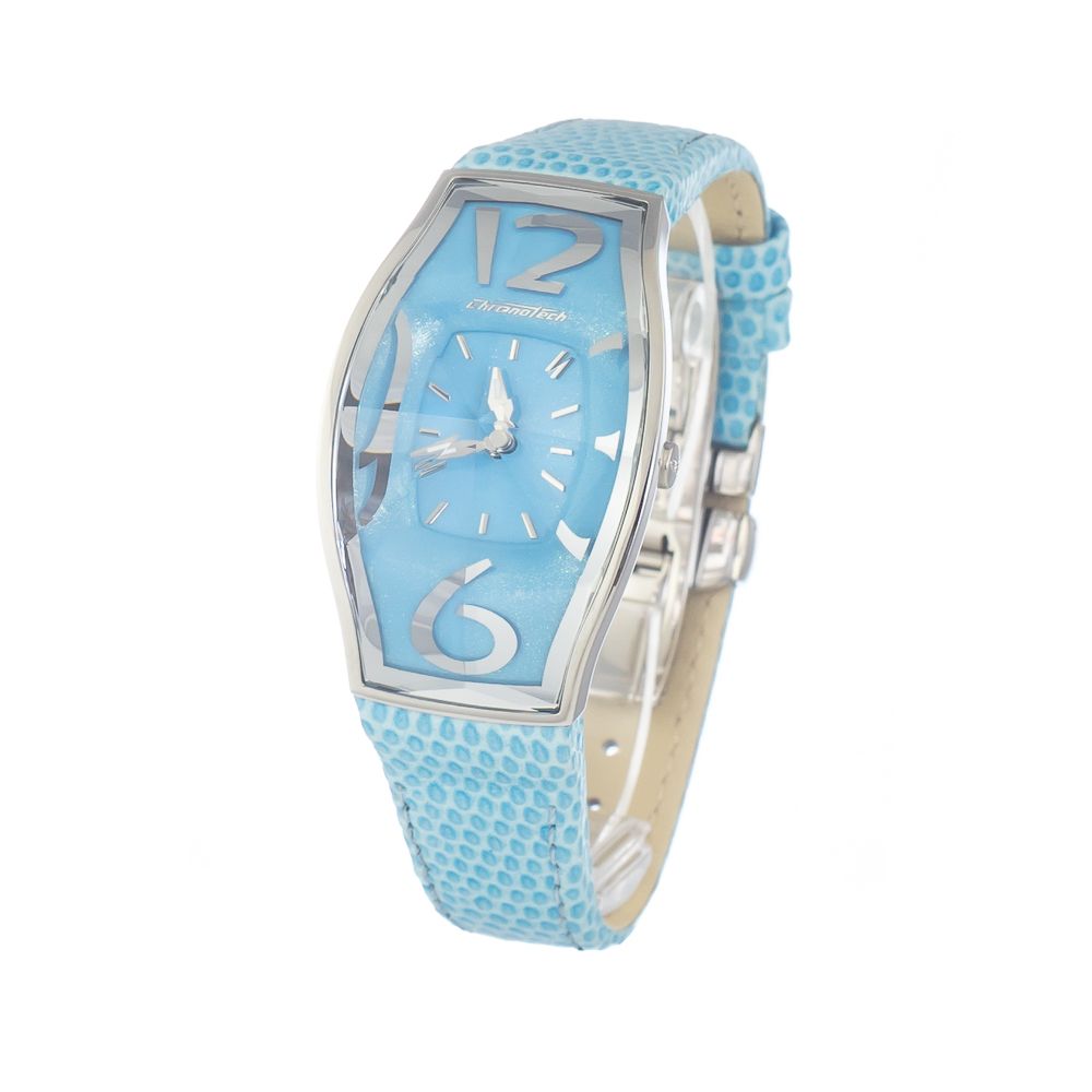 Chronotech Blauw Leren Horloge