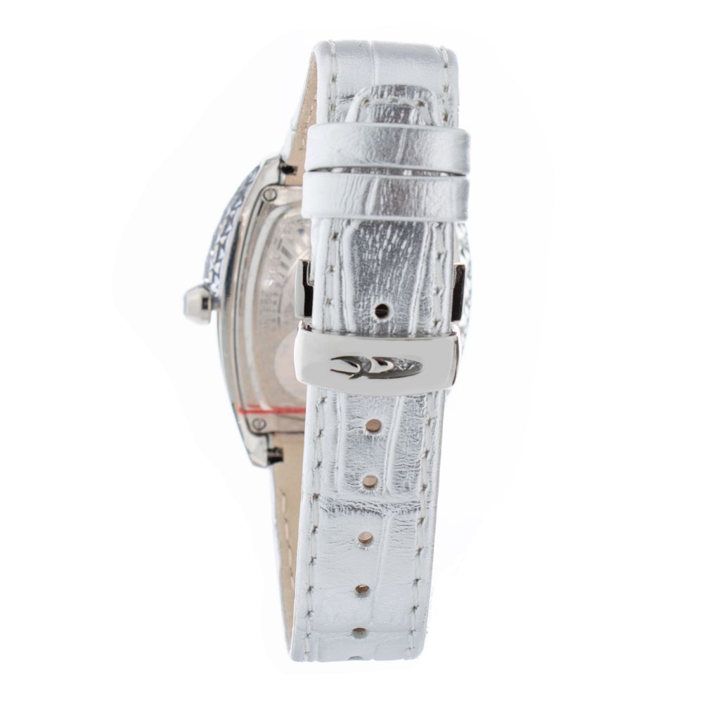 Chronotech Zilveren Leren Horloge