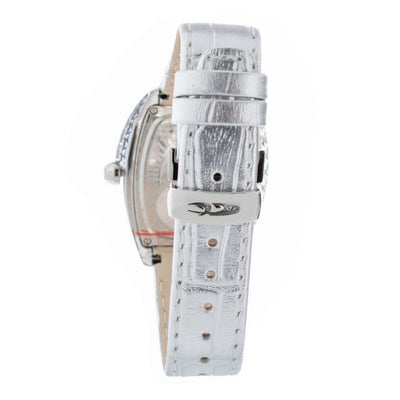 Chronotech Zilveren Leren Horloge