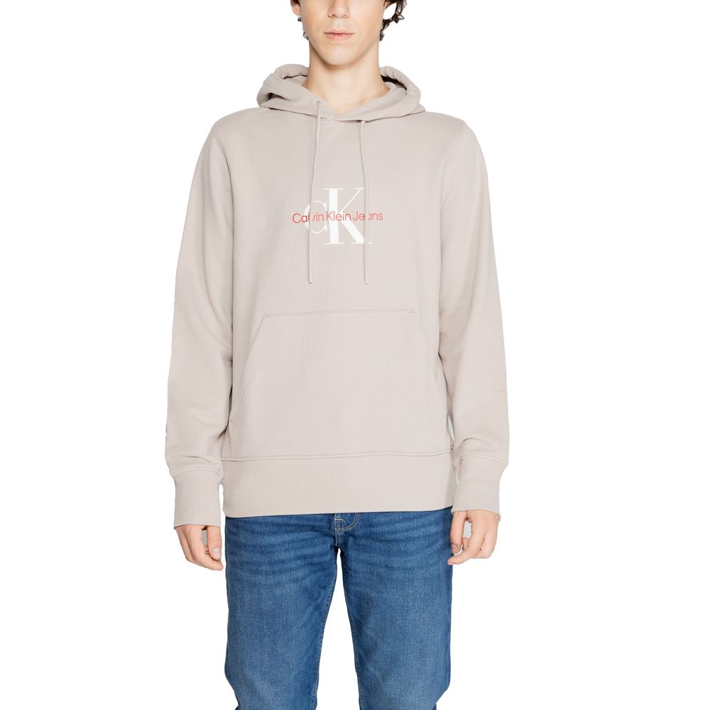 Calvin Klein Jeans Beige Gerecyclede Katoenen Hoody