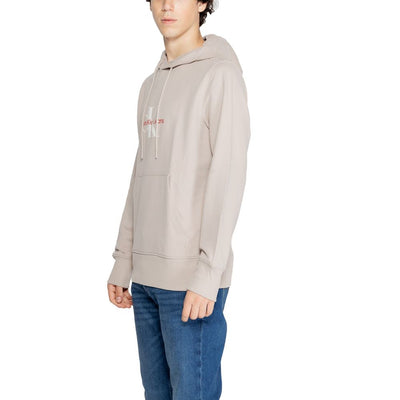 Calvin Klein Jeans Beige Gerecyclede Katoenen Hoody