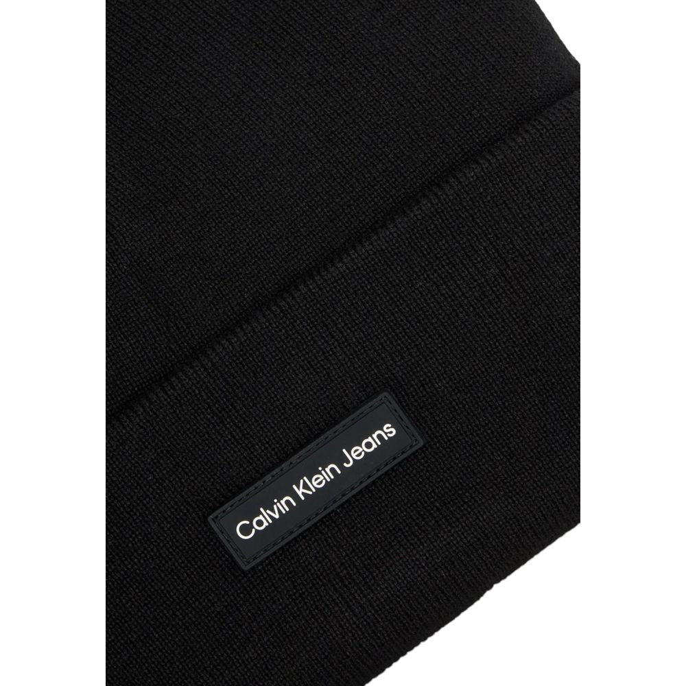 Calvin Klein Jeans Black Recycled Polyester Caps Baseball Hat