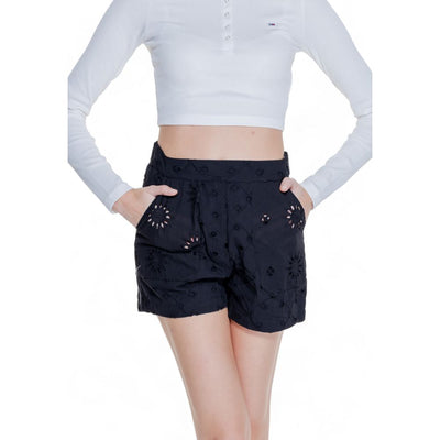 Short en coton noir uniquement