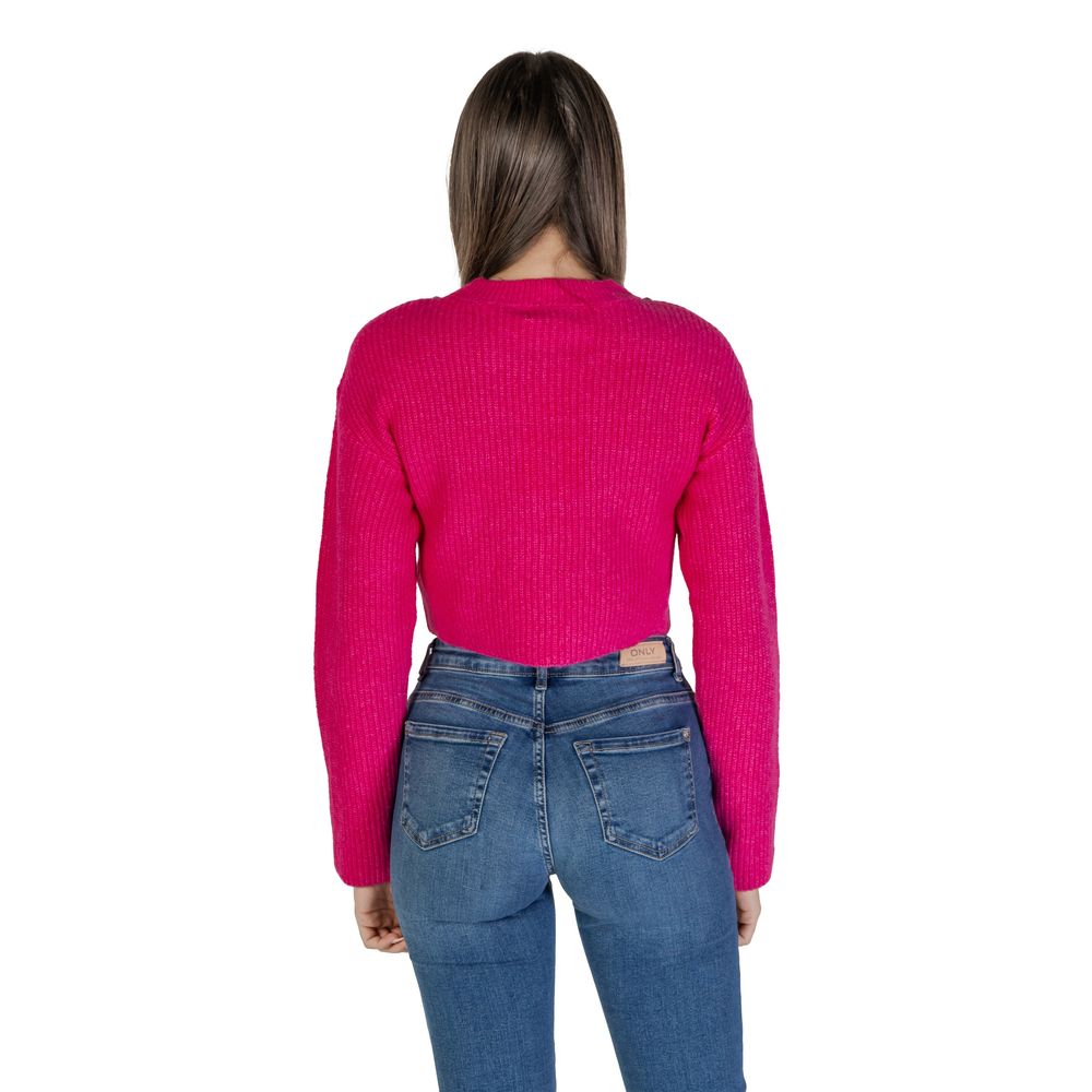 Pull rose en polyester recyclé uniquement