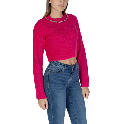 Pull rose en polyester recyclé uniquement