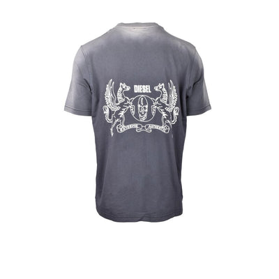 Dieselgrijs katoenen T-shirt