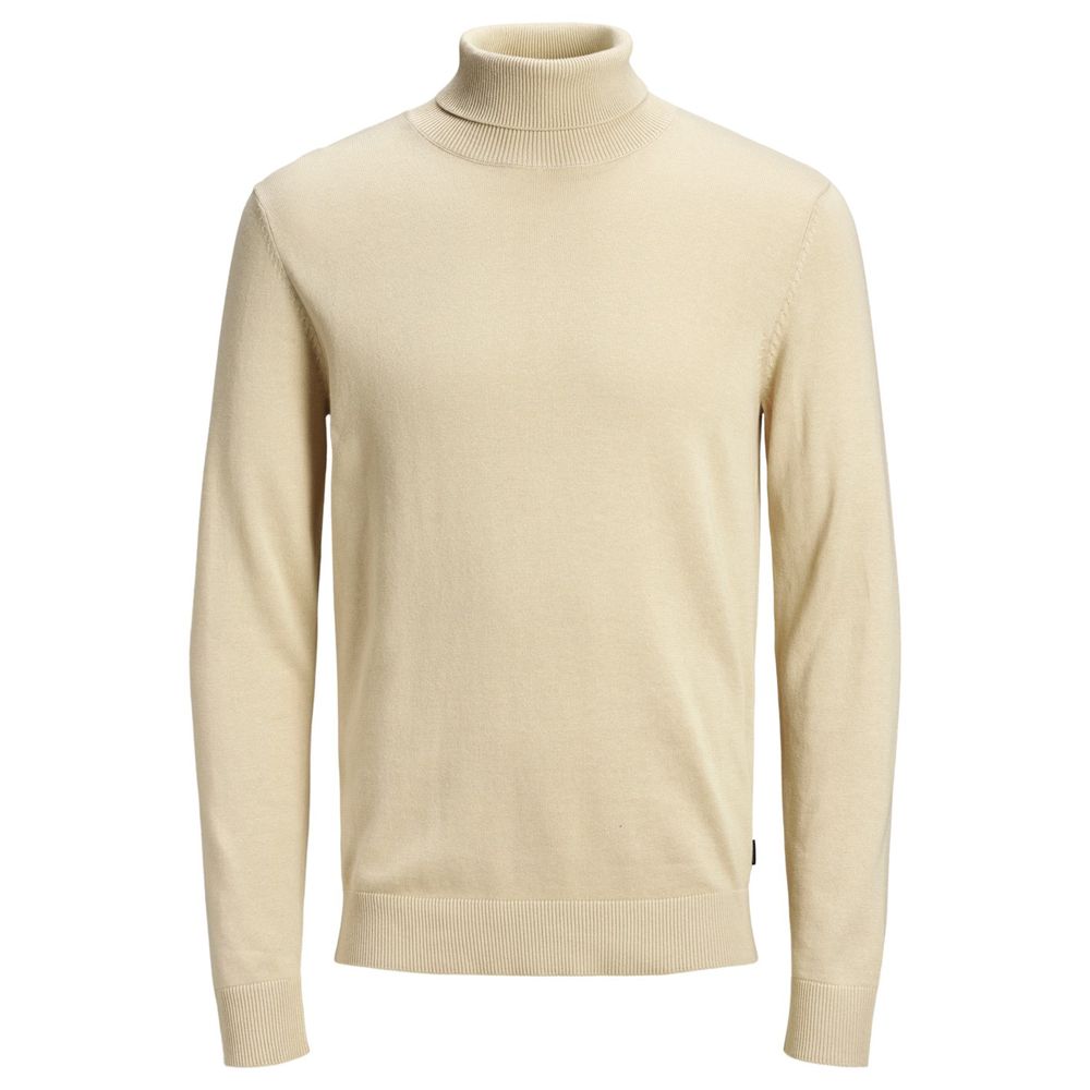 Jack Jones beige katoenen coltrui