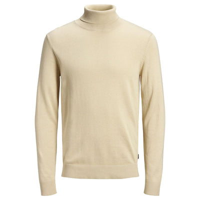 Jack Jones beige katoenen coltrui