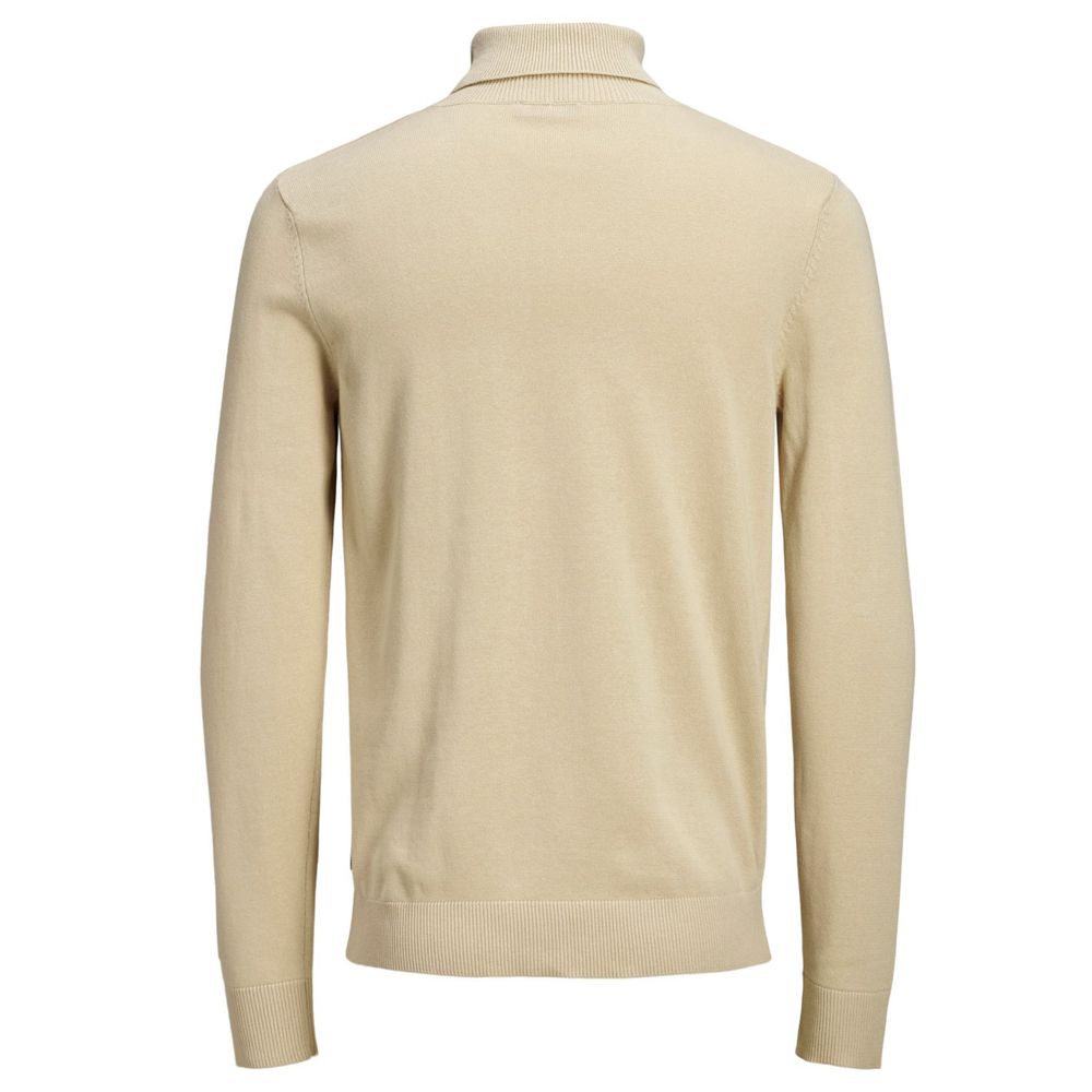 Jack Jones beige katoenen coltrui