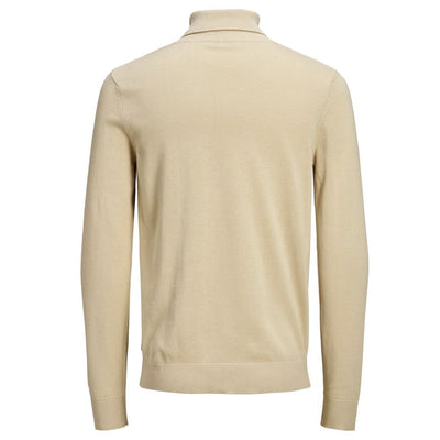 Jack Jones beige katoenen coltrui