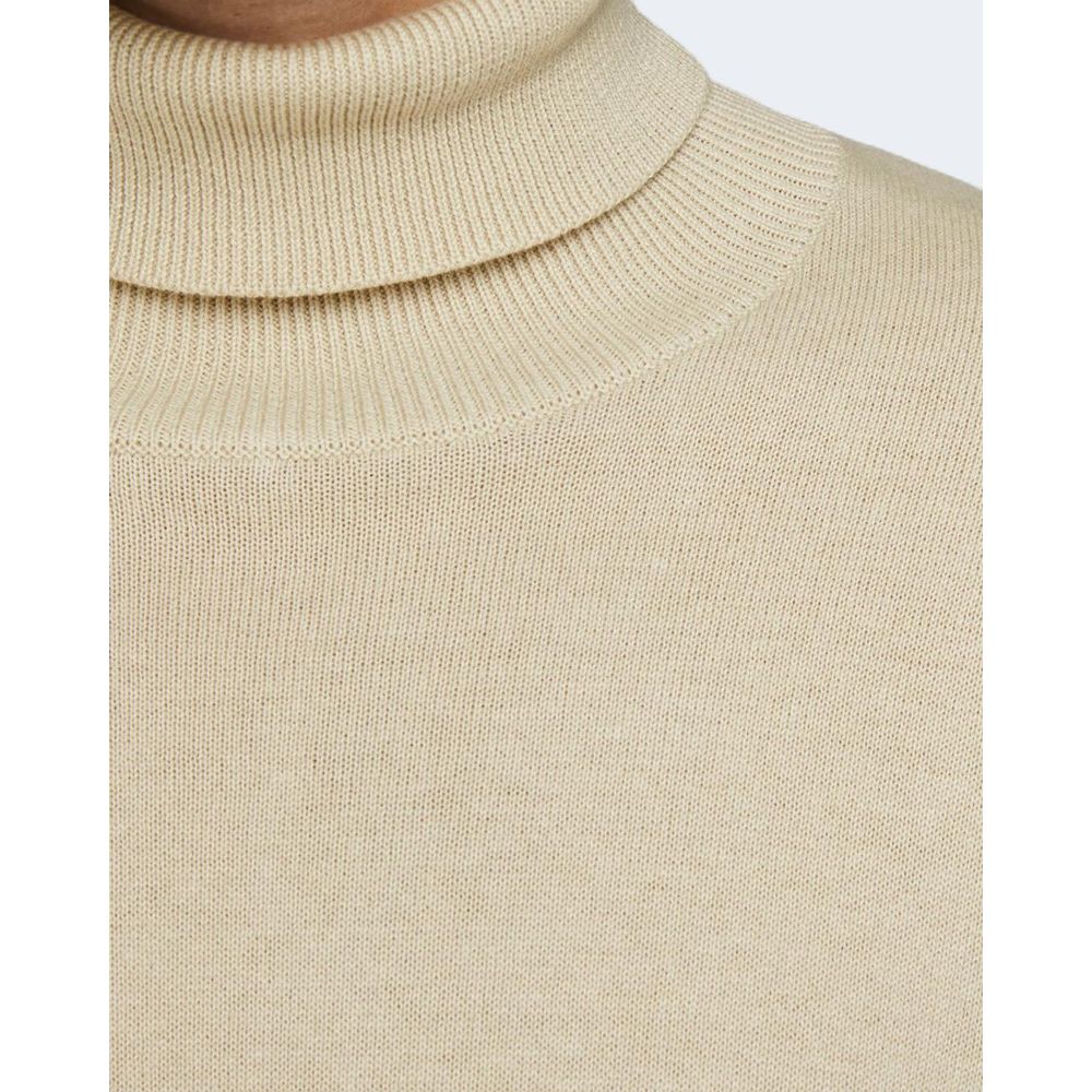 Jack Jones beige katoenen coltrui