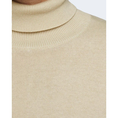 Jack Jones beige katoenen coltrui