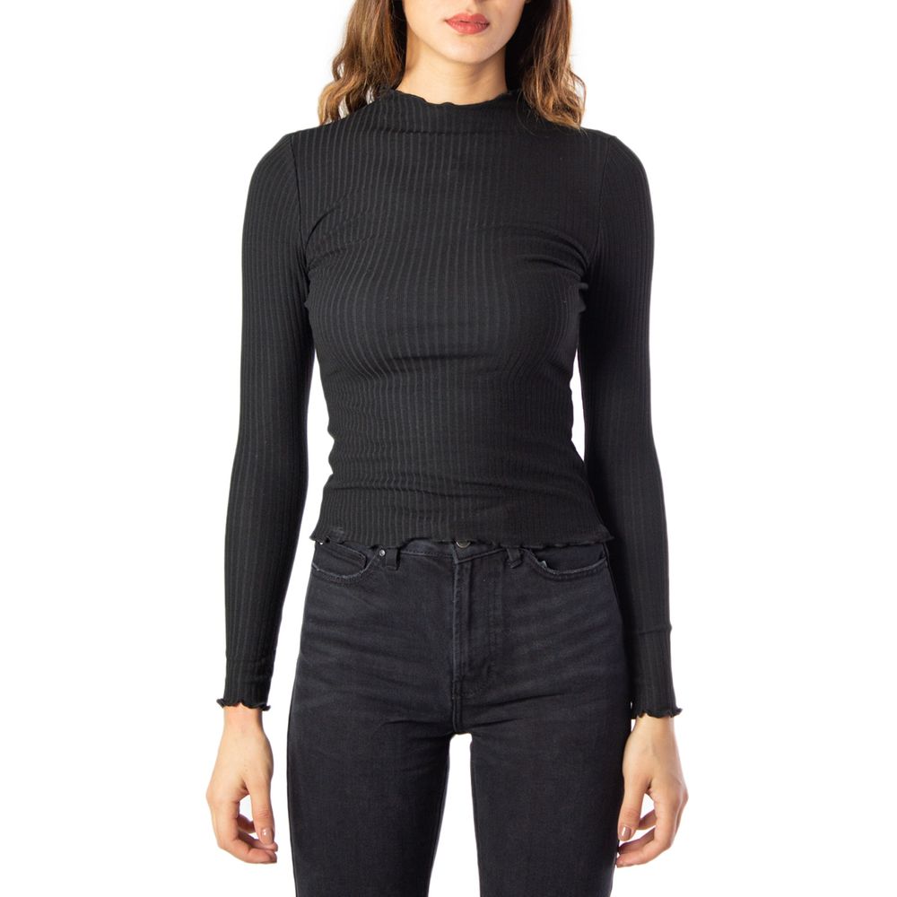 Alleen zwarte polyester coltrui