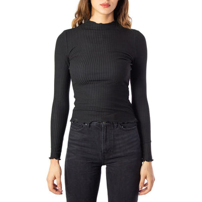 Alleen zwarte polyester coltrui