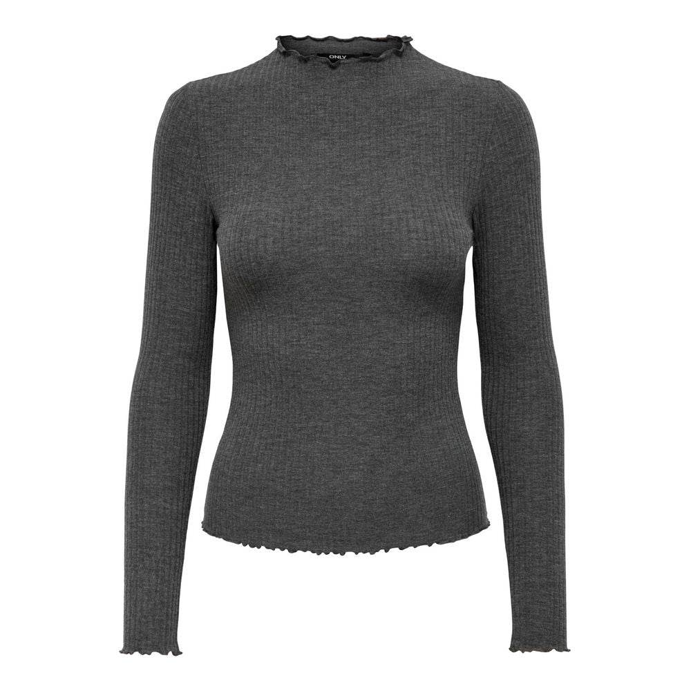 Col roulé en polyester gris uniquement