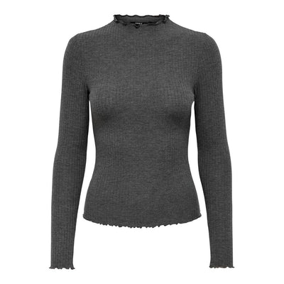 Col roulé en polyester gris uniquement