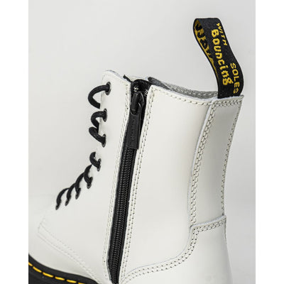 Bottes en cuir blanc Dr. Martens