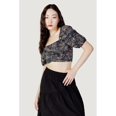 Alleen blauwe viscose top