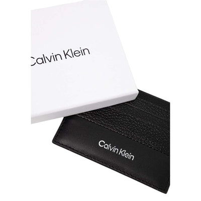 Calvin Klein Zwarte Leren Kaarthouder