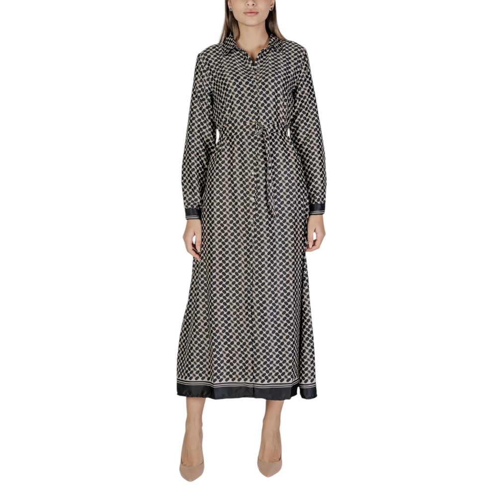 Alleen zwart gerecycled polyester lang
