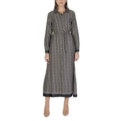 Alleen zwart gerecycled polyester lang