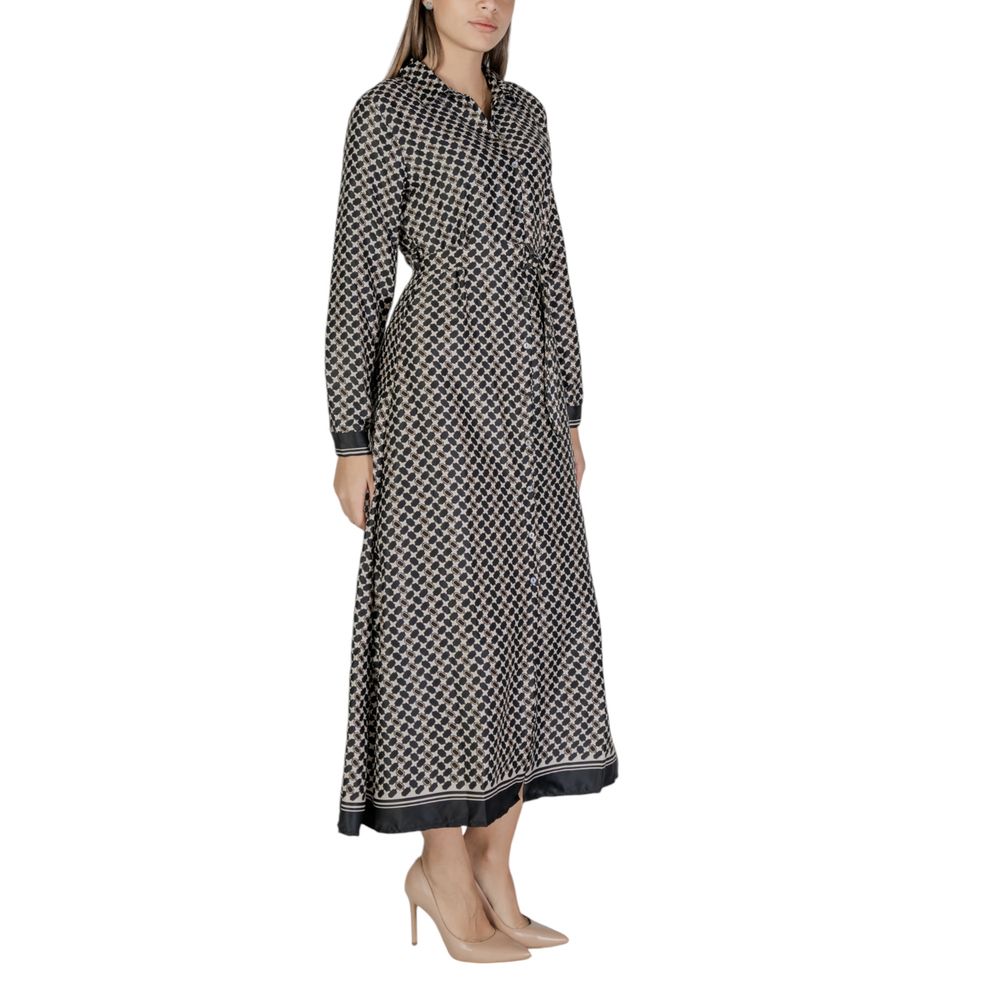 Alleen zwart gerecycled polyester lang